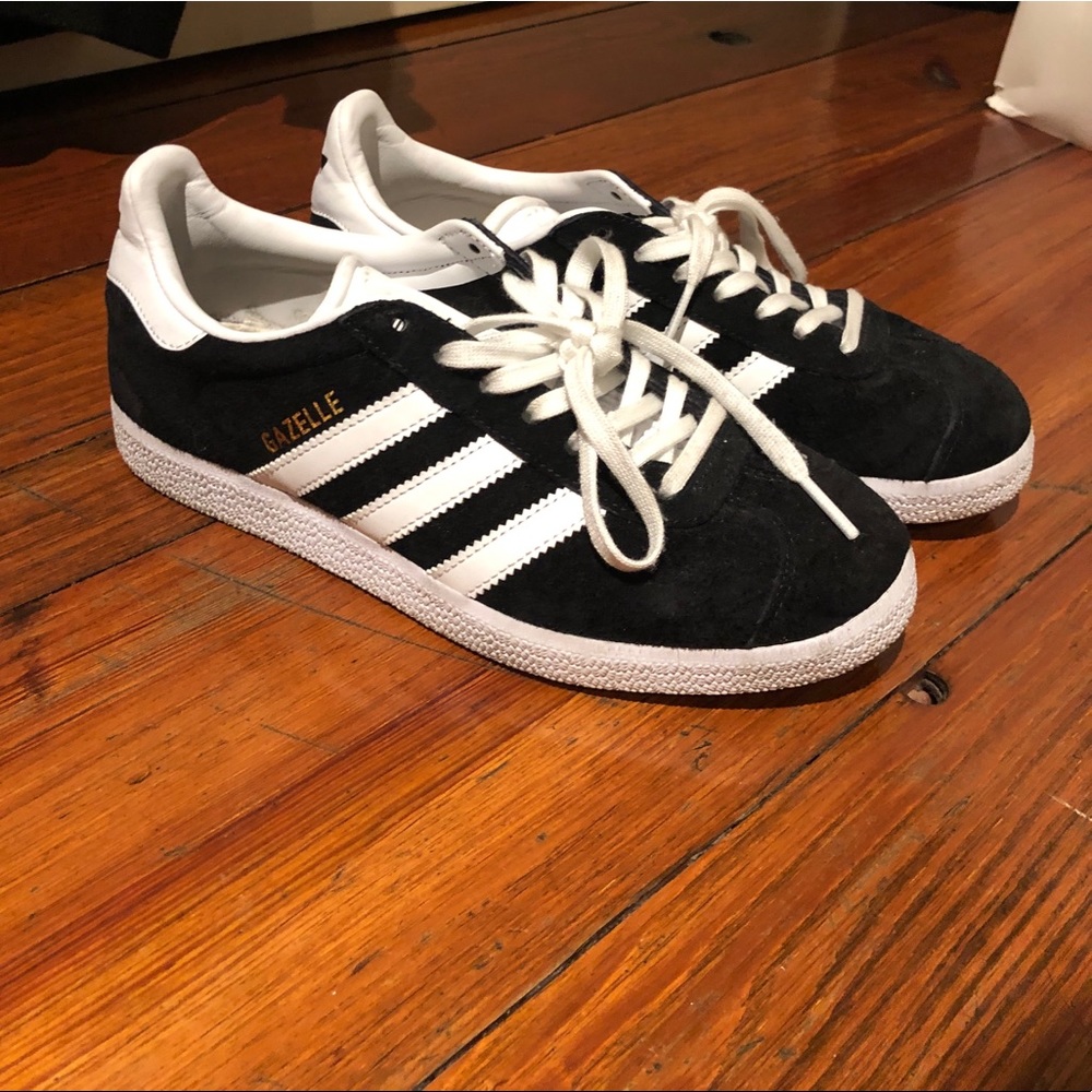 Adidas Gazelle Black Suede Sneakers, size 6.5